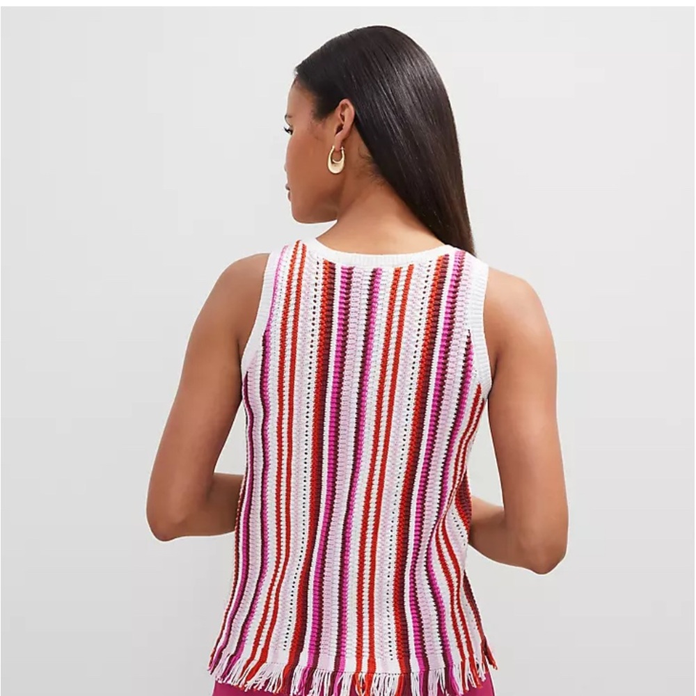 Ann Taylor Multicolor Striped Shell - Picture 2 of 4